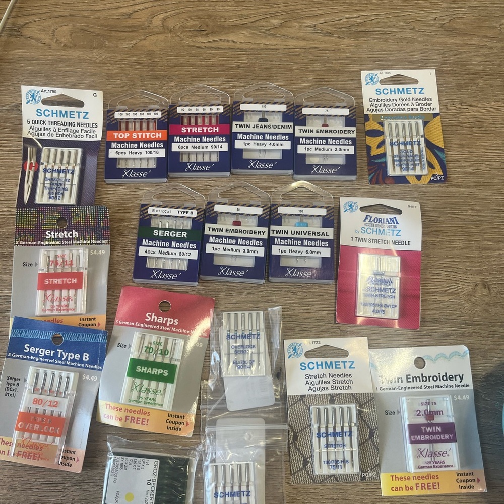 Schmetz and Klasse Sewing Machine Needles Set - Assorted Colors